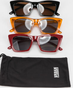 Urban Classics Sunglasses Tilos 3-Pack černé / oranžové / červené