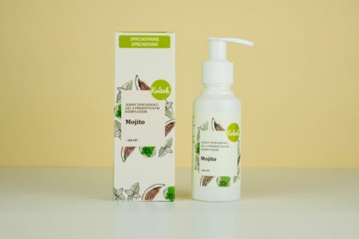 Kvitok Jemný sprchový gel s prebiotickým komplexem Mojito (100 ml) - se svěží vůní máty a limetky