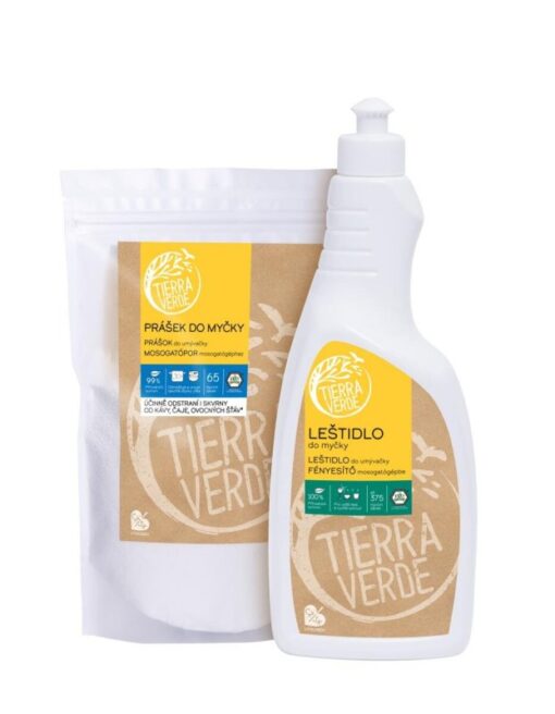 Tierra Verde Prášek do myčky (1 kg) + Leštidlo do myčky (750 ml) - INOVACE