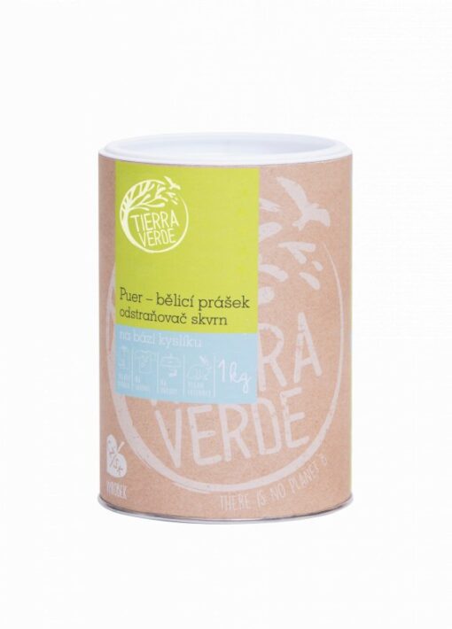 Tierra Verde Puer - bělicí prášek pro praní (dóza 1 kg)