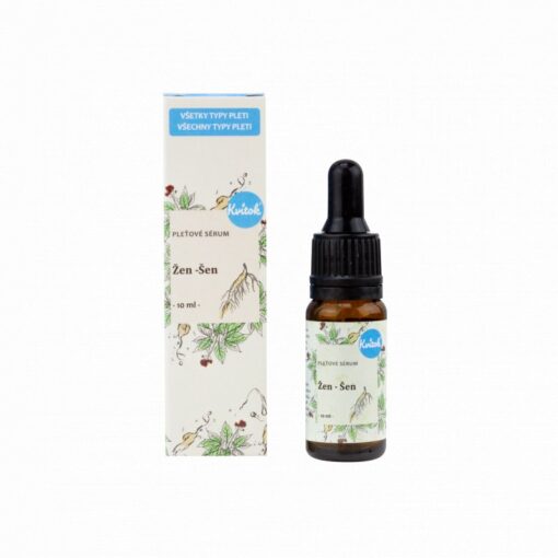 Kvitok Pleťové sérum - Ženšen (10 ml) - antioxidační a protizánětlivé účinky