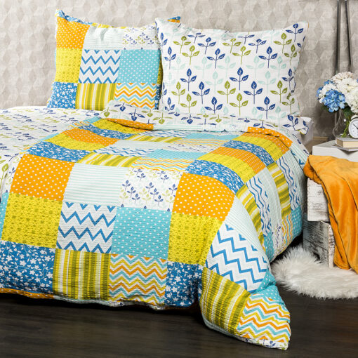 4Home Krepové povlečení Patchwork blue