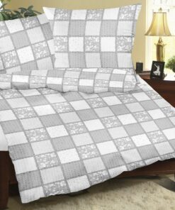 Bellatex Krepové povlečení Patchwork světle šedá