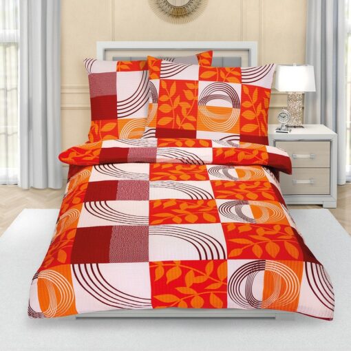 Bellatex Krepové povlečení Patchwork oranžová